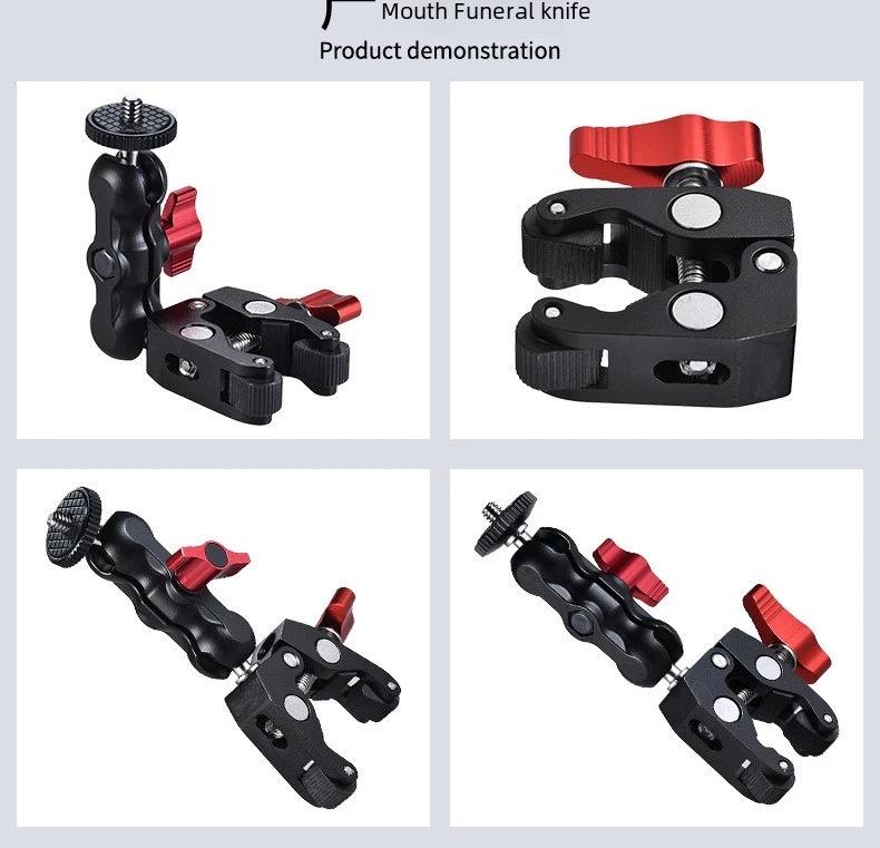 Universal Magic Arm Set with Double Ball Head and Pea Clip Monitor Bracket