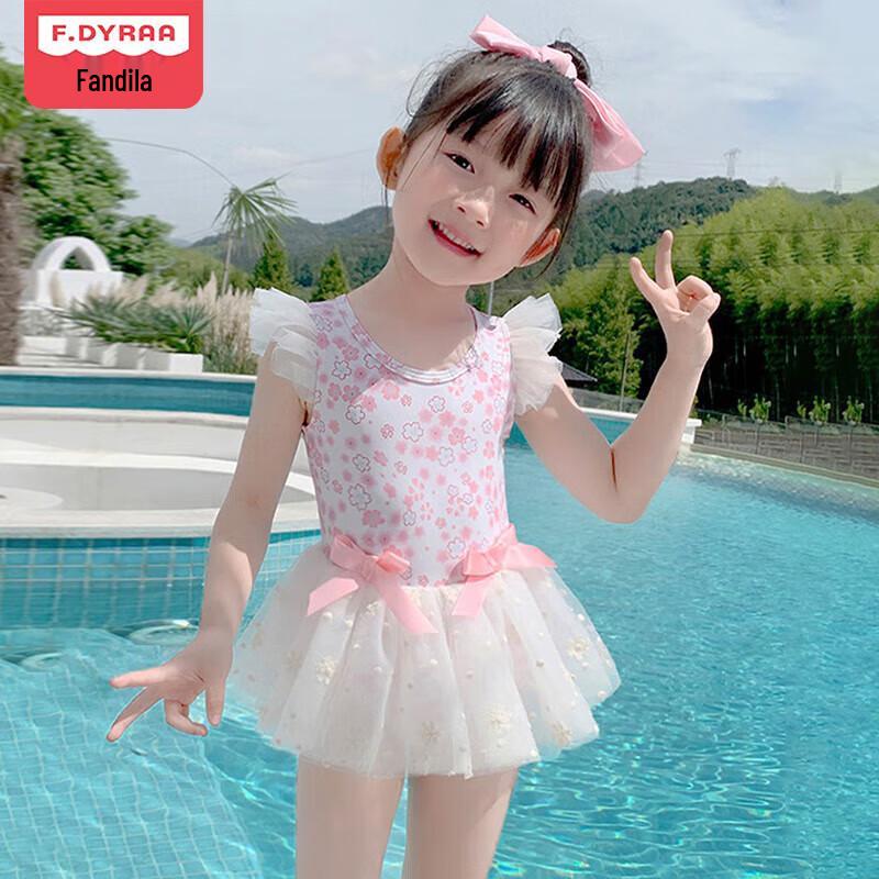 F.DYRAA Girls  Princess One-Piece Swimsuit M