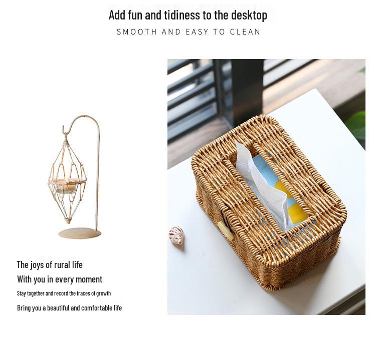 Nordic Style Multifunctional Tissue Box & Remote Control Organizer