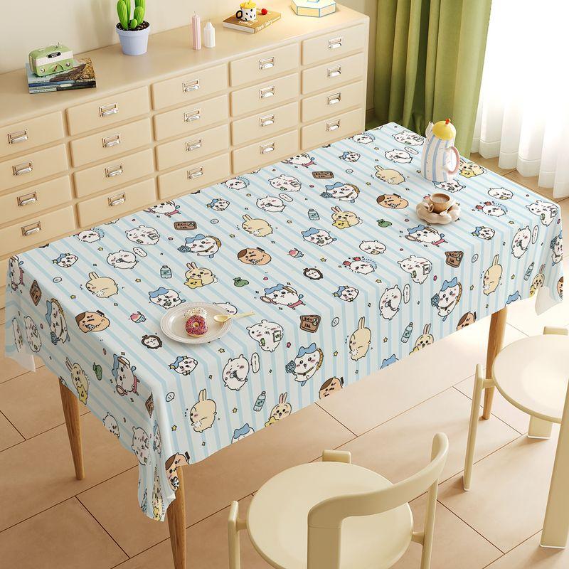 

Tablecloth Cartoon Cartoon Gika Wow Chiikawa Children s Desk Cute Tablecloth Student Computer Desk Fabric Cyan 60*90/multi-function cover towel