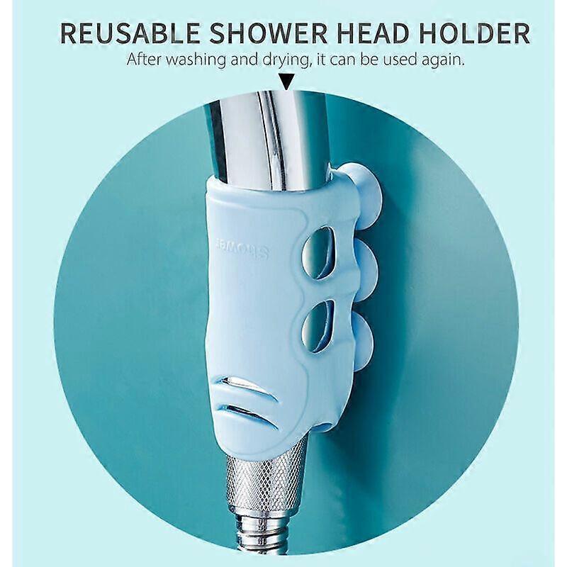 Punch-free Silicone Shower Suction Cup Mounting Base for Bathroom (White)