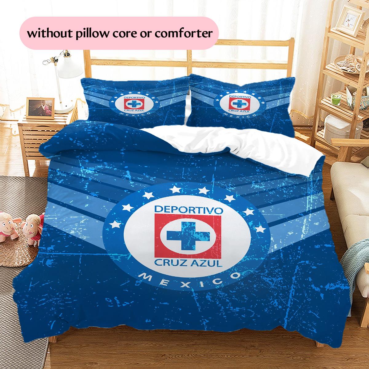 

Cruz Azul Pattern Bedding Quilt Set Home Decoration Gift (1 * duvet cover + 2 * pillowcase without core) 135x200cm