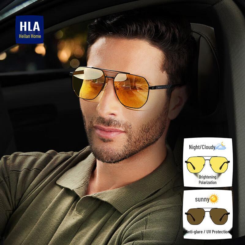 HLA Men s Carbon Fiber Day & Night Polarized Photochromic Sunglasses