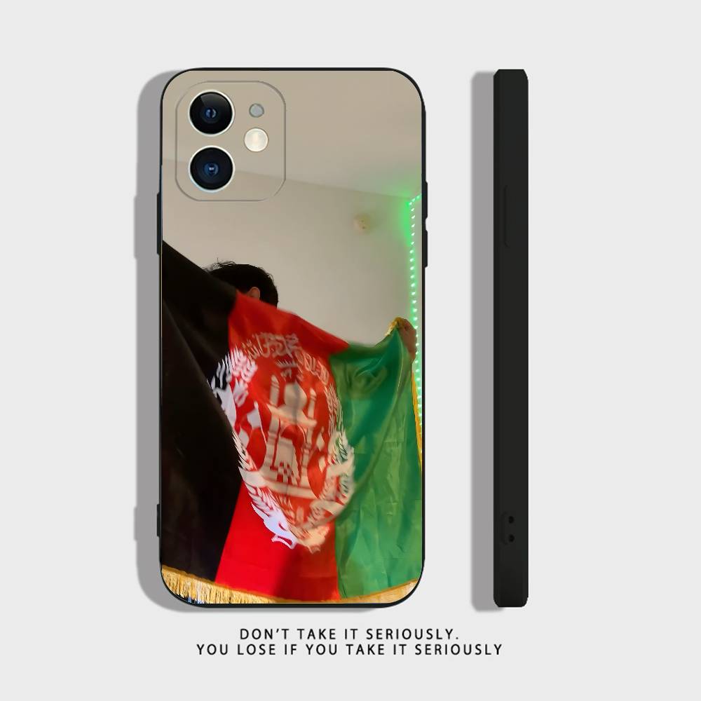 Afghan Afghanistan Flag Phone Case For iPhone 17 16,15,14,13,12,11,Pro,XS,Max,XR,Plus,Mini Soft Silicone Black Shockproof