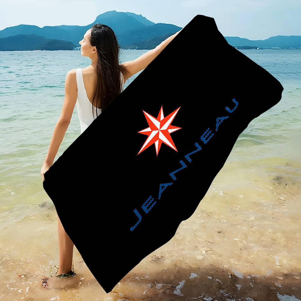 Jeanneau Logo Beach Towel Colorful Bath Towels For Girl Microfiber Quick Dry Custom Sand Free Beach Yoga Spa Gym Pool