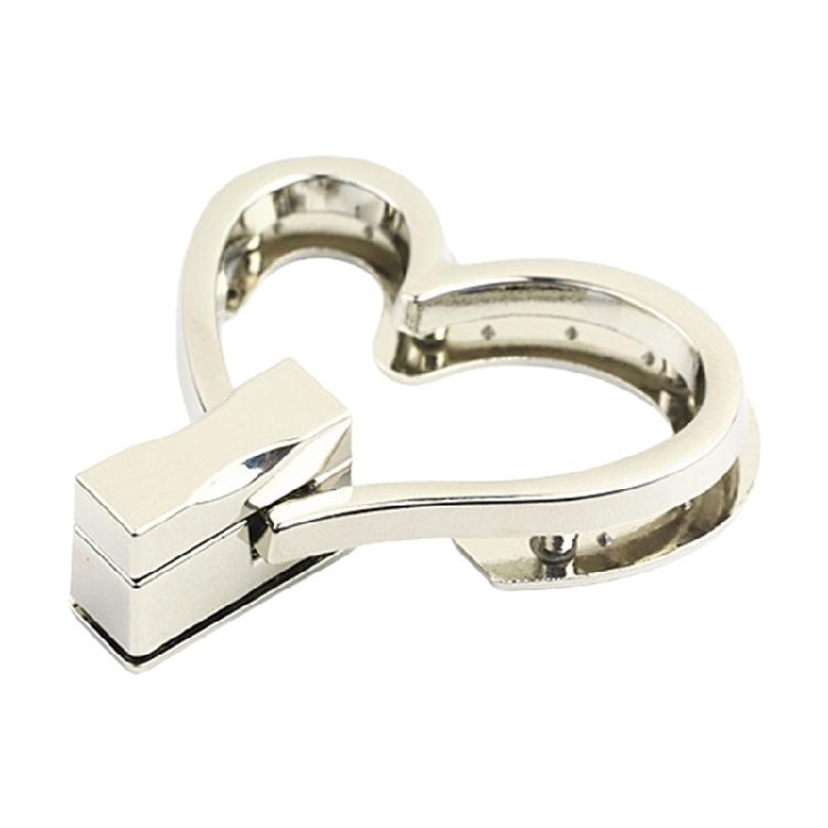 Bag Closure Purse Lock Clasps Heart Shape Bag Lock Clasp Metal Turn Lock Buckles Hardware Bag Accessories