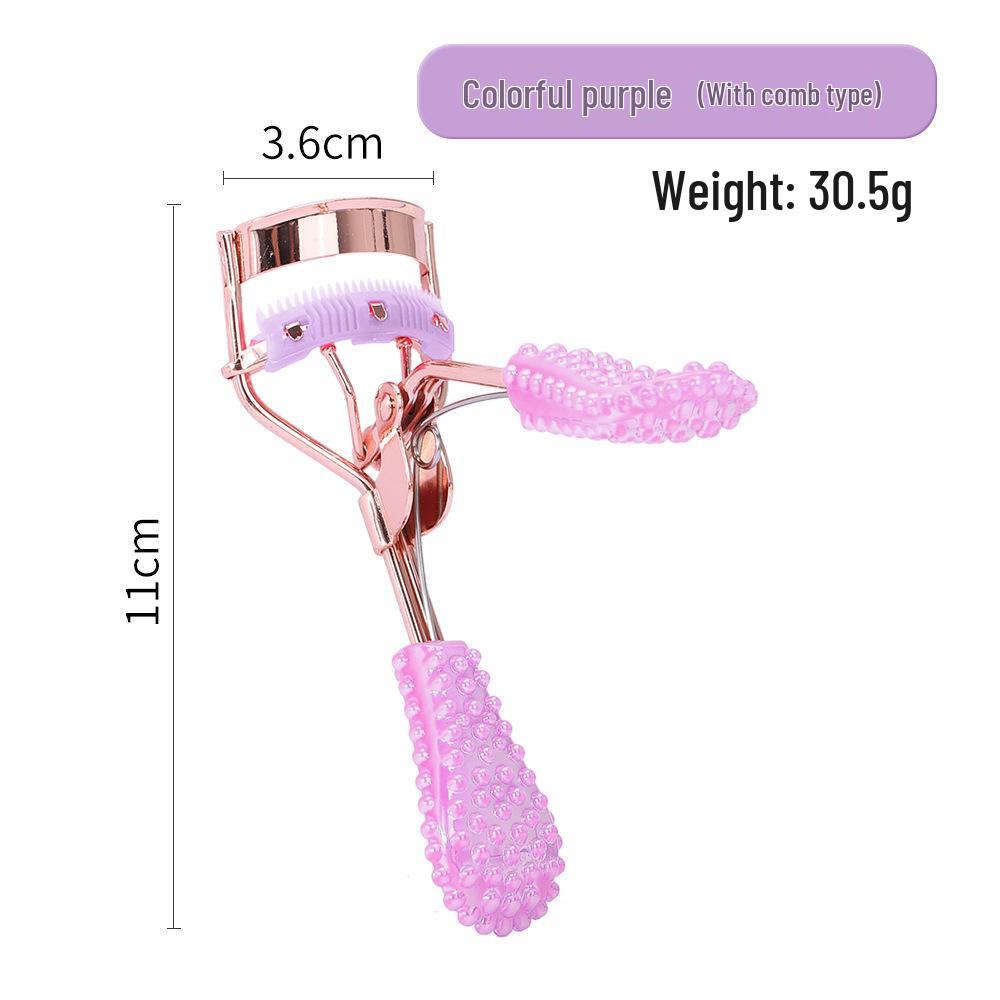 Press Eyelash Curler with Pink Handle & Carbon Steel for Natural Curling – Beauty Tool in Box.