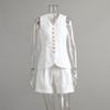 V-neck Sleeveless Vest Shorts Set V-neck Sleeveless Vest Leisure Shorts Set