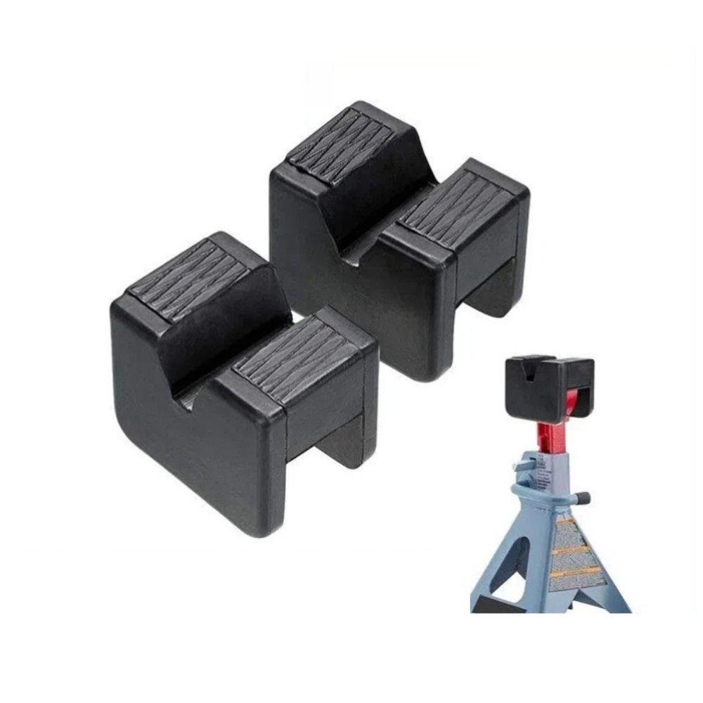 Black Rubber Jack Rubber Pad Durable Wear Resistant Anti Slip Slotted Adapter  Axle Stand Use