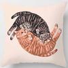 Cat Is Leisure Life Square Pillowcase for Home Decoration Car Sofa Cushion Cover Outdoor Seat Decoration Accessories 45x45cm