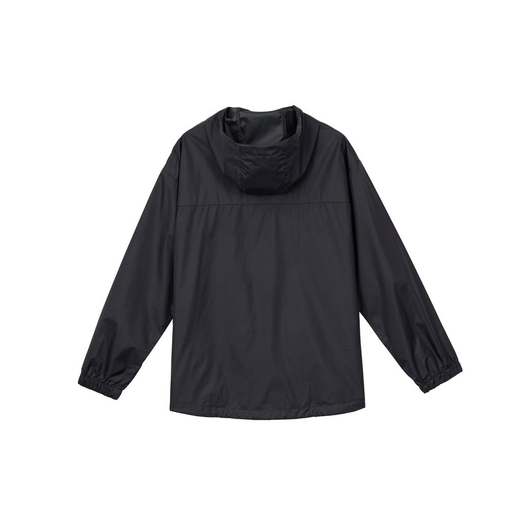 Adidas Originals Trefoil SS22 Solid Color Stand Collar Hooded Drawstring Sports Jacket Men Outerwear Black HS2025