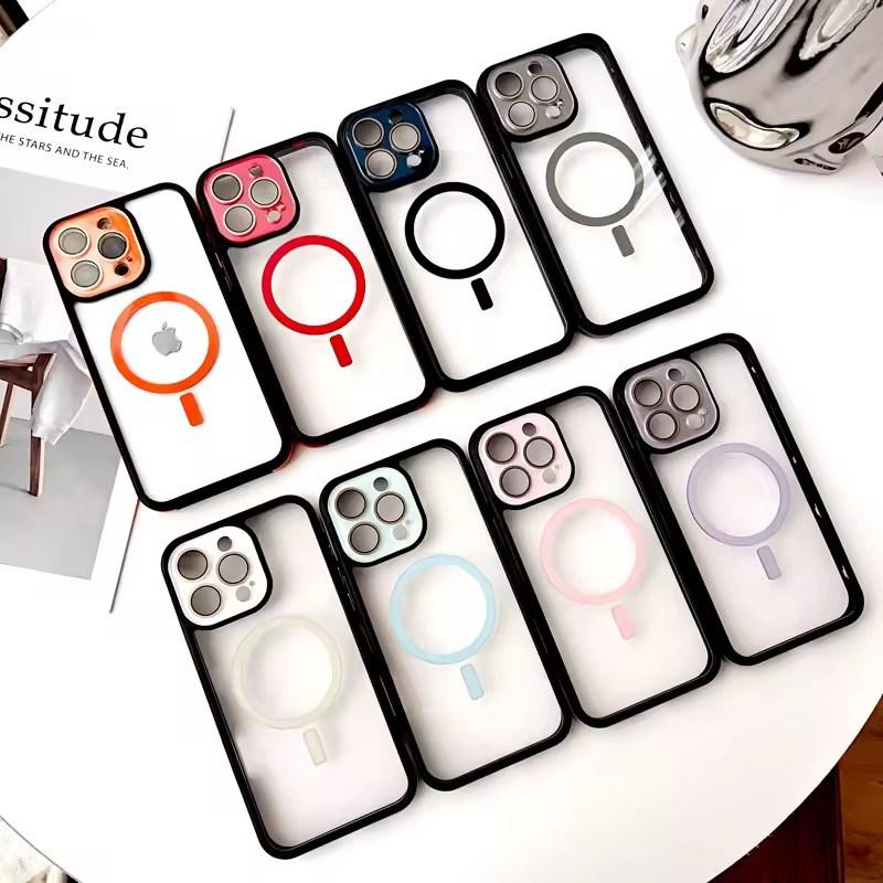 Luxury Transparent Hard Case For iPhone17 Air 16 15 14 13 12 11 Pro Max Plus Magsafe Wireless Charge Camera Lens Cover