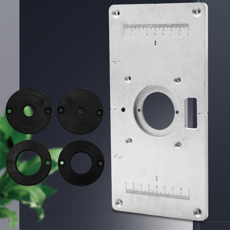 Router Table Insert Plate Aluminum Alloy Light Sturdy Precise Scale Woodworking Trimming Machine