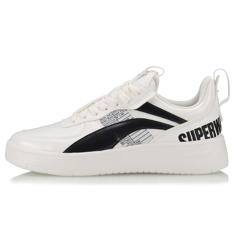 Li-Ning Superwave Lite Classic Casual Skate Shoes Women sneaker White Black AGCQ032-1 35⅔