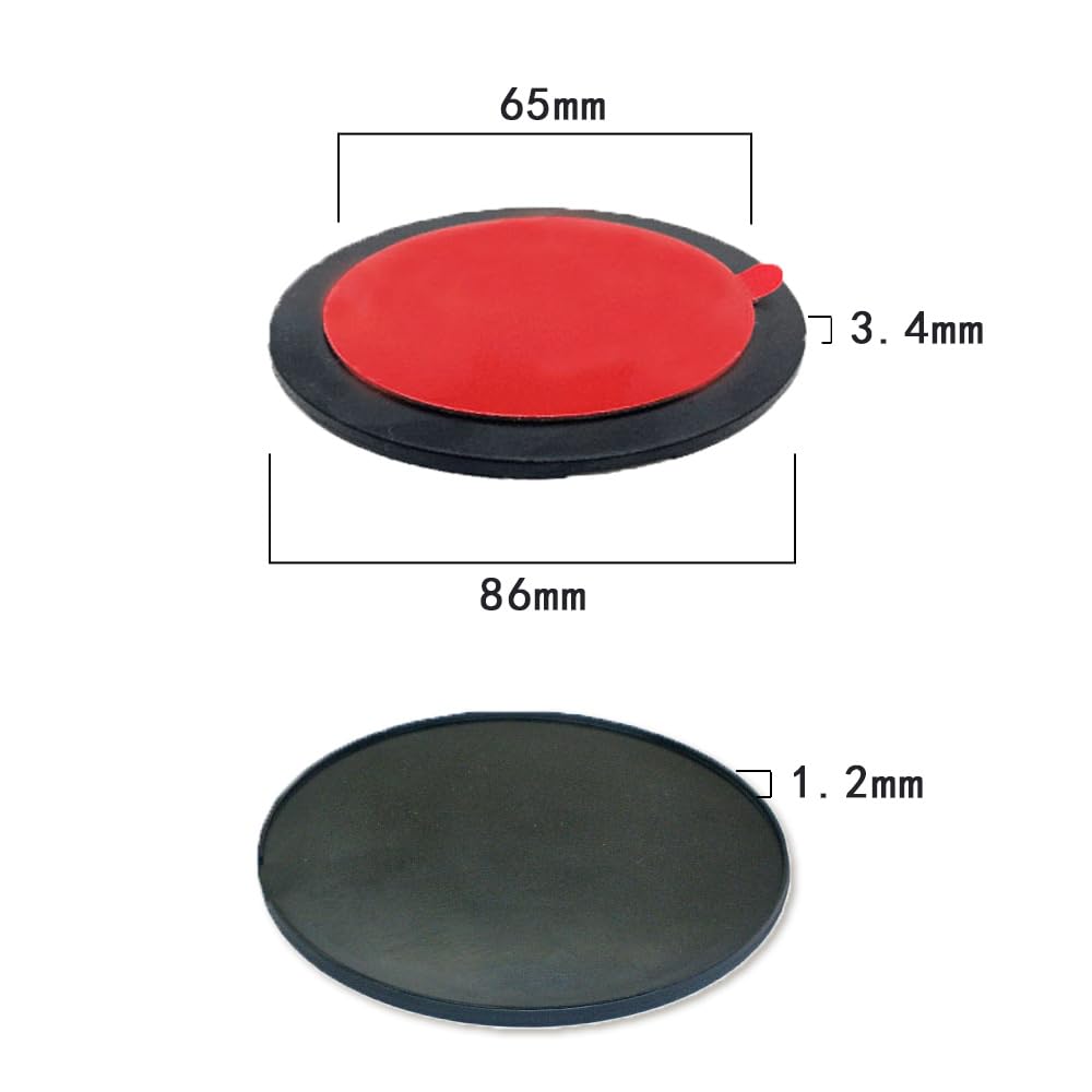 BOOHUQICH Saugfuß-Hilfsplatten-Set 4 Stück für Armaturenbrett, Starker Saugfuß-Sockel
