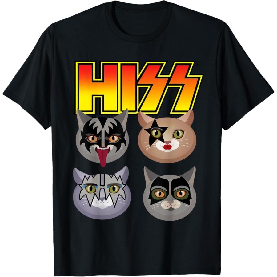 Pertmunsv Hiss Funny Cats Kittens Rock Rockin Gift Tee Pun T-Shirt S