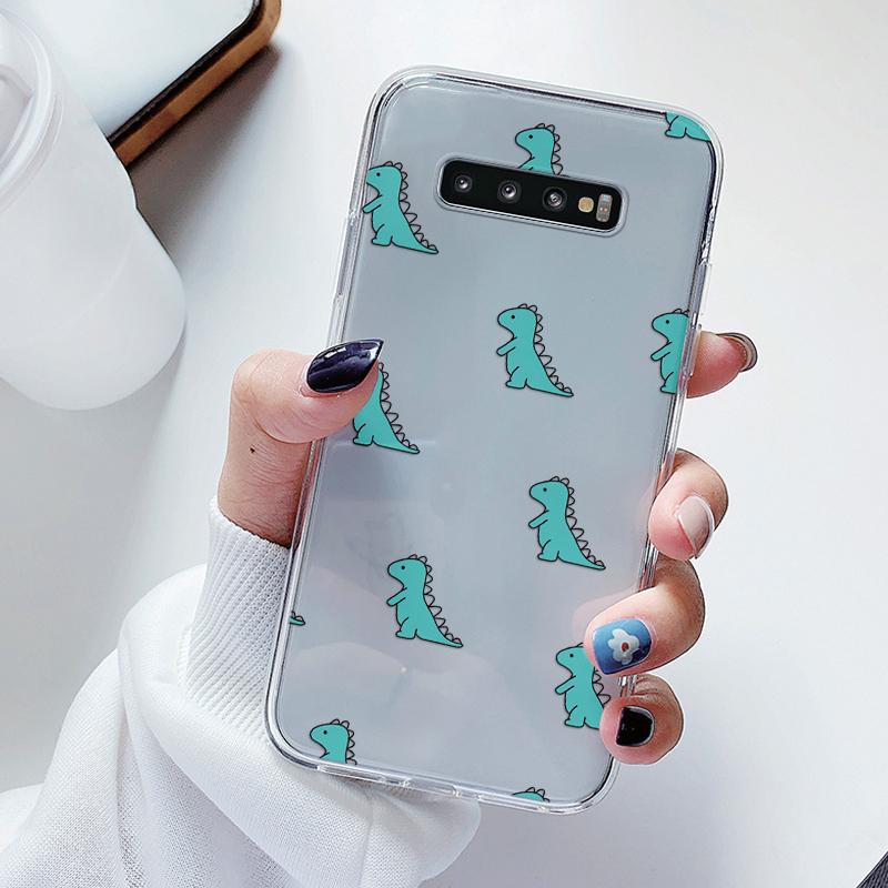 For Samsung Galaxy S10 S10E S 10 Plus Phone Case Cartoon Back Cover Transparent Soft Silicone Flower Funda For Samsung S10+ Cute