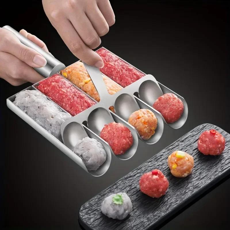 Manual Meatball Spoon Effortless Fish Balls Easy-Release Non-Stick Meatball Maker Set -Ideal Kitchen Accessories Cooking Tools