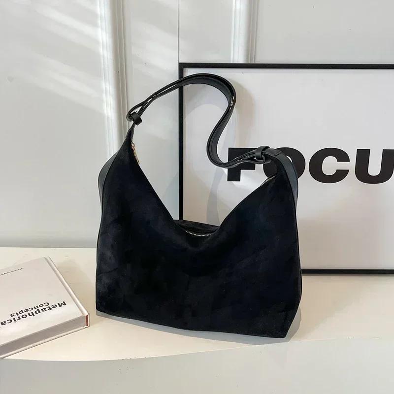 Borse a tracolla casual con cerniera in nylon PU con filo da cucito, nuove, versatili, di alta qualità, per la semplicità dei giovani