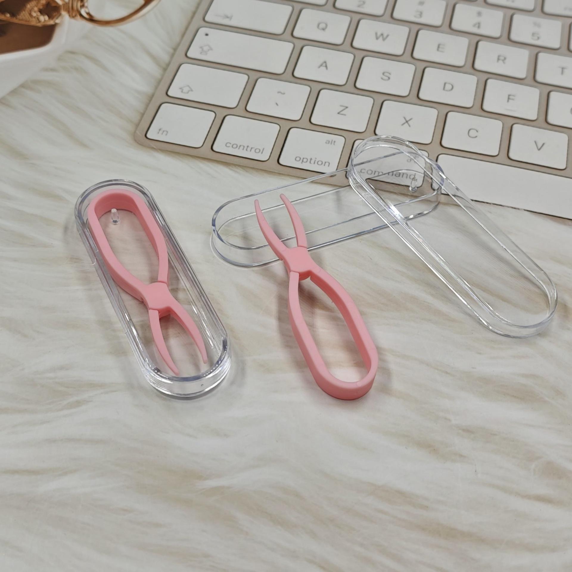 Contact Lens Applicator Kit: Lens Case, Inserter, Remover, Tweezers, Suction Stick, and Auxiliary Tool for Women. розовый