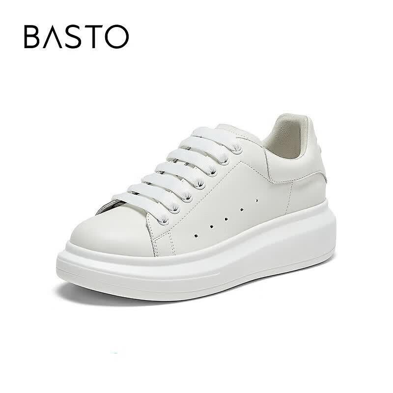 BASTO Women s Spring Platform Casual White Shoes 38