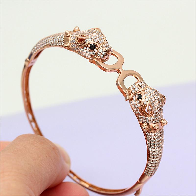 

Purple Color Luxury Micro-inlaid Fashionable Leopard Head Bracelet one size(17-20cm)