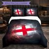 England Football Pattern 3 Pieces Bedding Set Soft Microfiber Duvet Cover with Pillow Cases for Bedroom