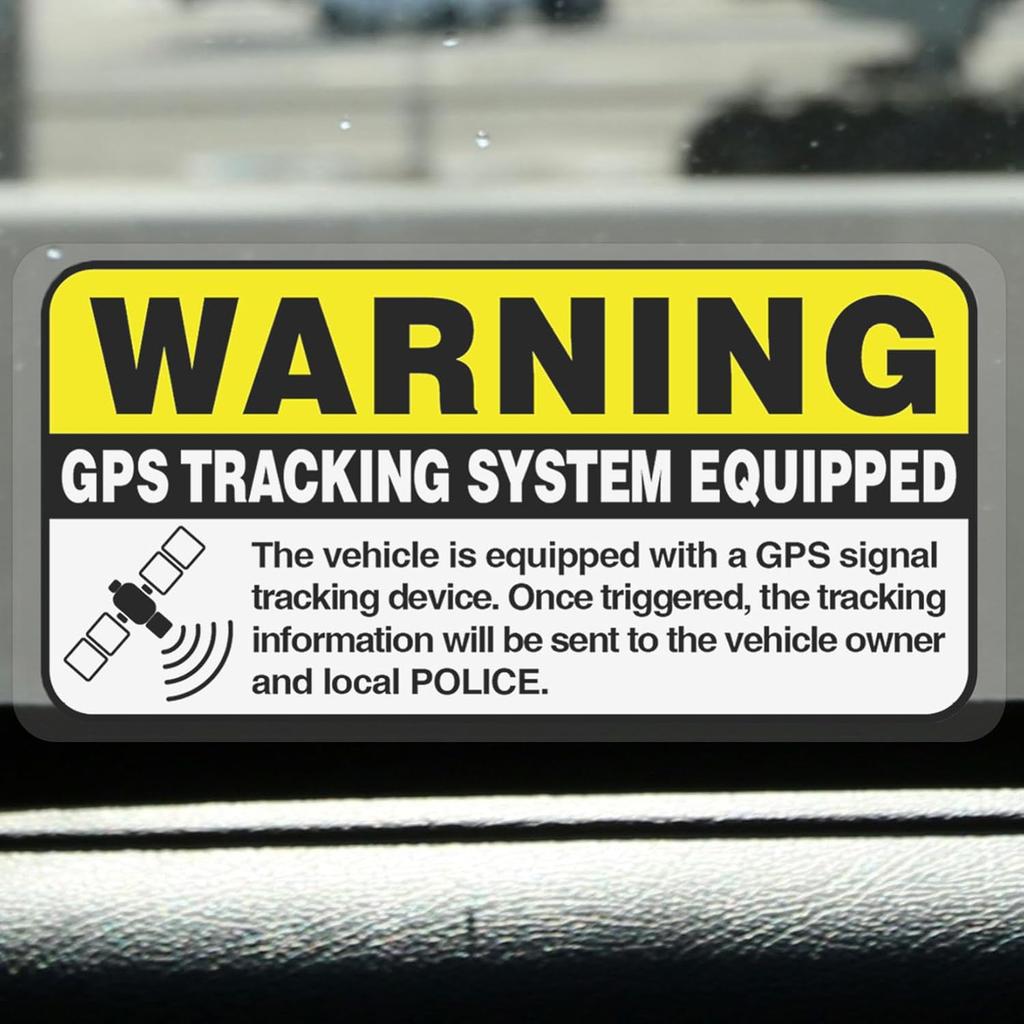 Warning GPS Tracking System Equipped Car Sticker 4x2 Inches Anti-Theft Protect Vehicle Windows Safety Warning Decals Waterproof Door Cling 8 Pack Red