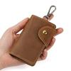 Retro Crazy Horse Leather Key Holder: Genuine Cowhide Hanging Buckle for Home & Car Keys, Unisex Design