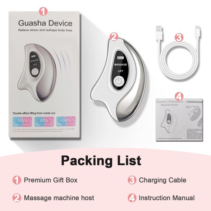 Electric Gua Sha Facial Scraper Microcurrent Neck Massager Vibration Face Lift Firming Skin Care Beauty Tool
