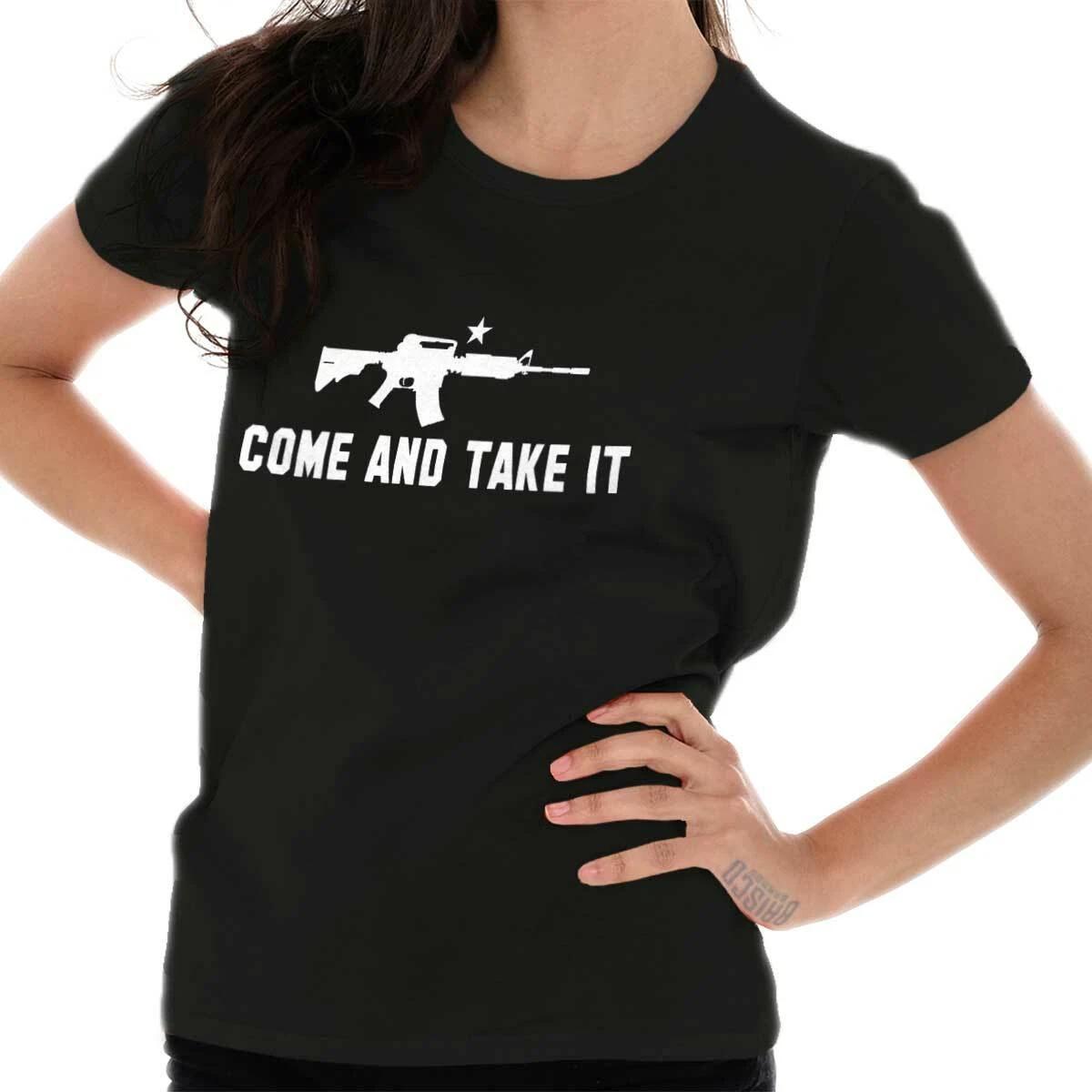 Pro Guns Come and Take It Rifle Firearms Womens Top Junior Graphic Tee XXL