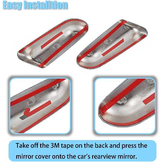 AUCERAMIC Chrome Plated Mirror Covers Caps Compatible With 2009-2014 Ford F150 2 Door 4 Door Side View Mirror Back Cover Cap Overlay