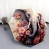 1 PC Automatic Folding Umbrella - Cute Cartoon Elephant Pattern, Portable & Foldable Design with 8 Ribs, Christmas Birthday Gifts