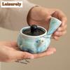 125ml Kiln Change Fambe Glaze Side Handle Teapot Luxury Tea Infuser Pot Tea Brewing Kettle With Strainer Teaware Cup Accessories