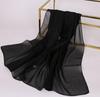 Luxury Chiffon Silk Scarf Spring Summer Scarf Women Head Scarf Beach Shawls Bandana Headband Muslim Hijabs Black Scarf/Scarves