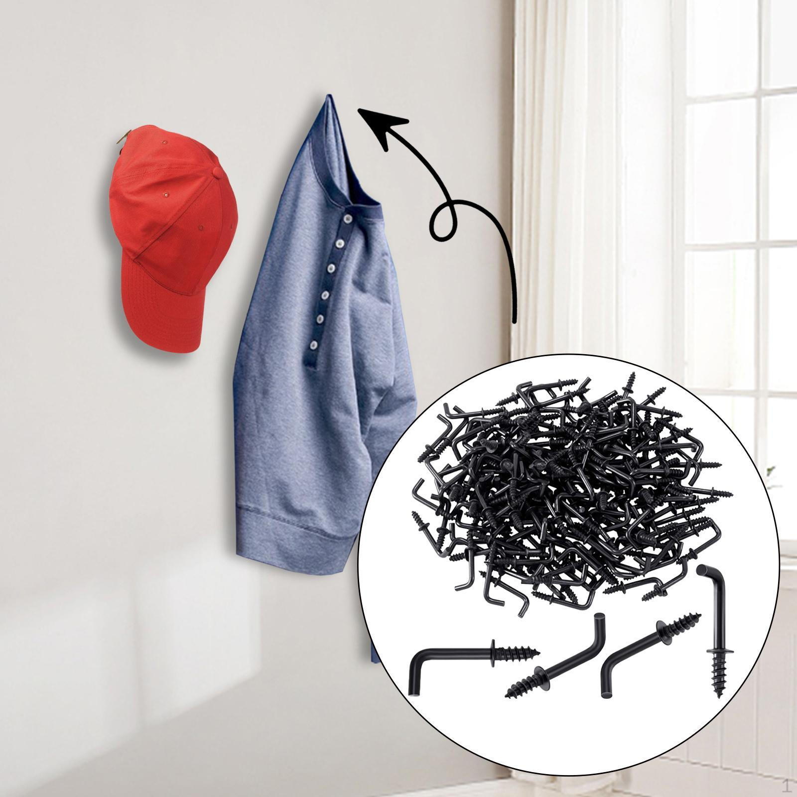 

100 Count Black Carbon Steel L Hooks for Organizing