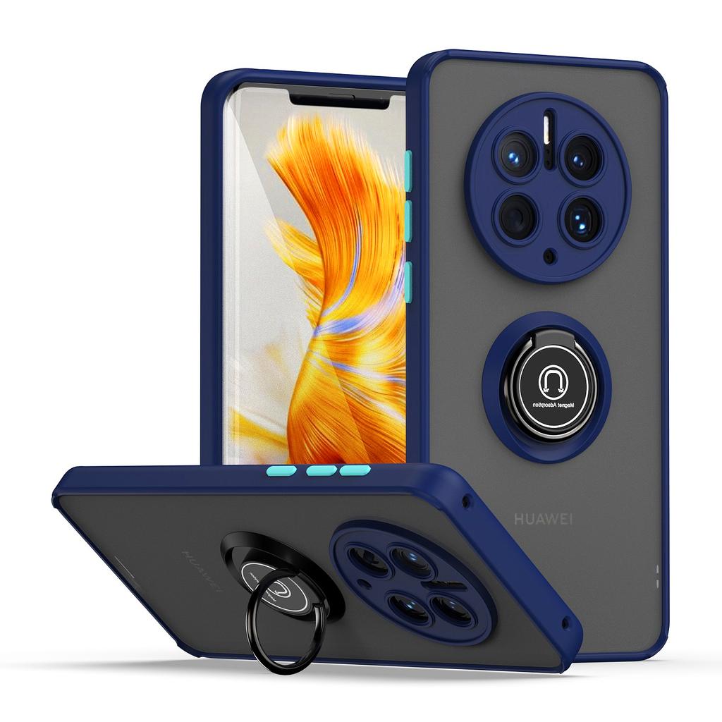Shockproof Matte Case for Huawei Mate 50 Pro Cover For HUAWEI 40 30 Pro Metal Ring Holder Armor Hard Cover Phone Case