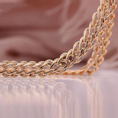 Roségoldfarbenes Kupfer-Kettenarmband, italienische Handwerkskunst, raffiniert, glatt, angenehm zu tragende Kette