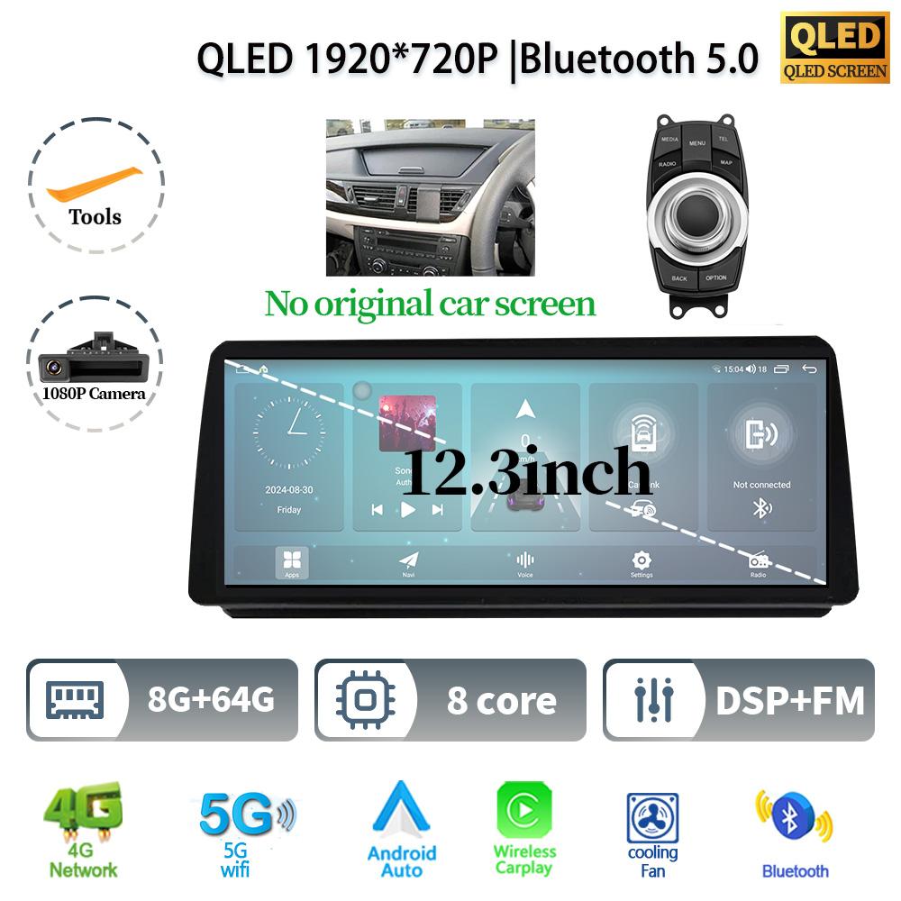 12.3" For BMW 3 Series E90 E91 E92 Android 14 Car Radio Multimedia 4G GPS Navigation Bluetooth Stereo WIFI CarPlay Touch Screen