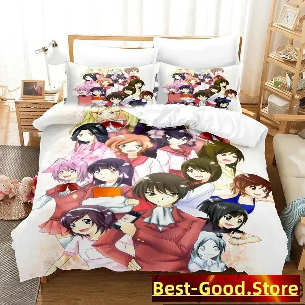 3D Print Anime The World God Only Knows Bedding Set Boys Girls Twin Queen King Size Duvet Cover Pillowcase Bed Boys Adult