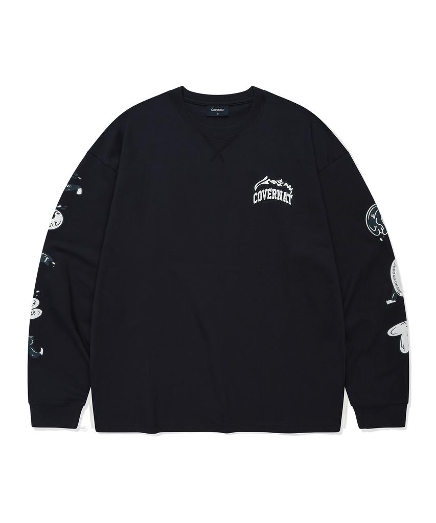 COVERNAT Wave Graphic Long Sleeve Dark Navy