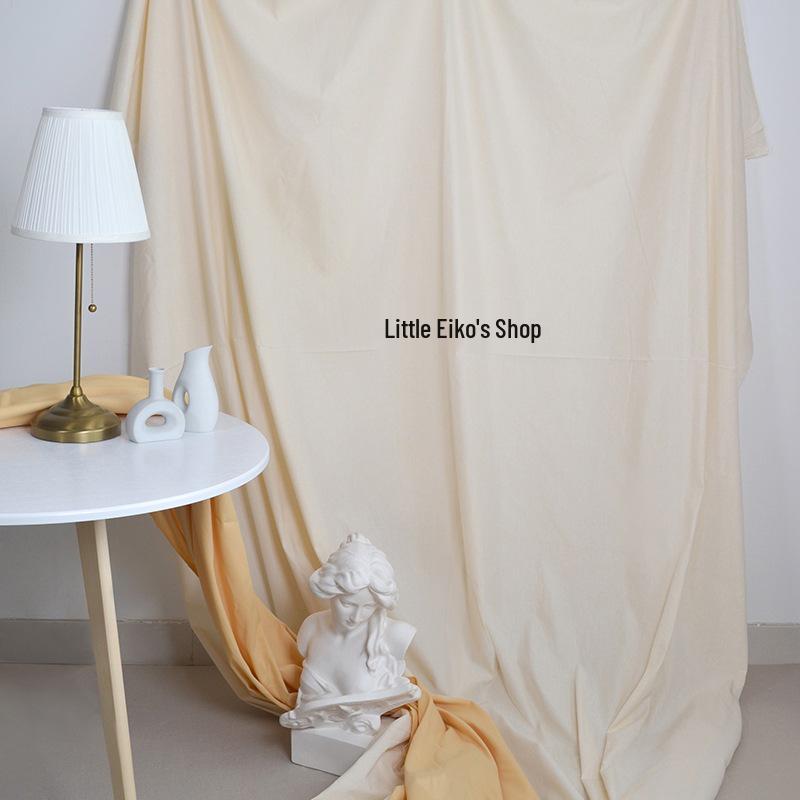 2.45m Extra-Wide Beige Photography Backdrop in Korean Minimalist Style Cotton Canvas