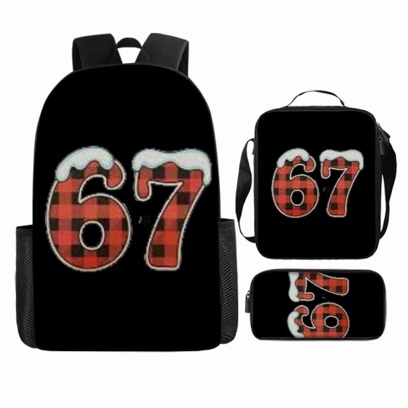 Cartoon Brainrot-Themed Backpack Crossbody Bag Pencil Case School Kids Ages 10-12