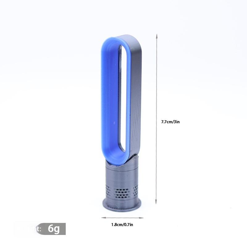 1Pcs Simulation Mini Bladeless Electric Fan for Dolls House 1/12 Decoration. синий