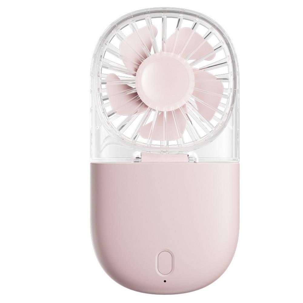 Transparent Handheld Electric Fan USB Rechargeable Air Cooler Portable Folding Neck Fan  Student