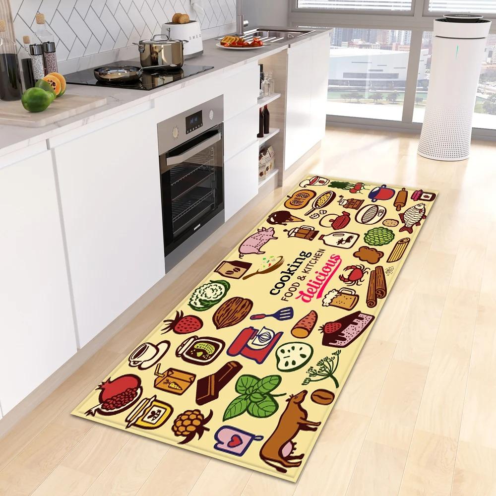 Cartoon Fruit Food Pattern Home Kitchen Floor Mat Door Front Decoration Floor Mat 40x60cm