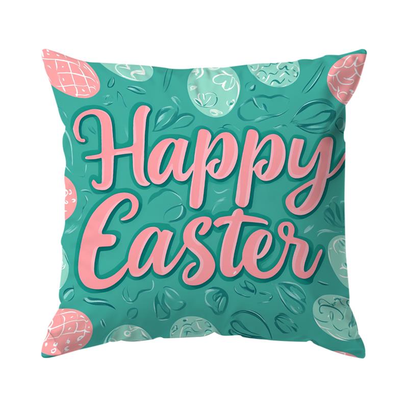 1 Pc Easter Throw Pillow Covers Easter Spring Bunny Eggs Pillow Case Home Decor For Couch Sofa Living Room Bedroom