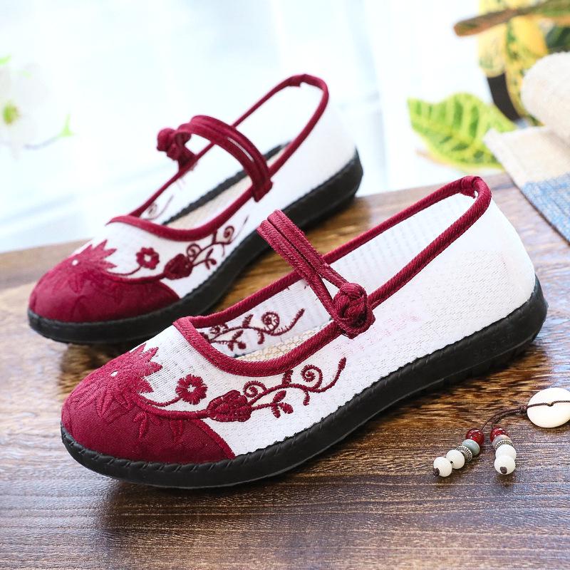 Women's Embroidered Mesh Slip-Ons - Stylish, Versatile, Non-Slip Shoes for All Ages
