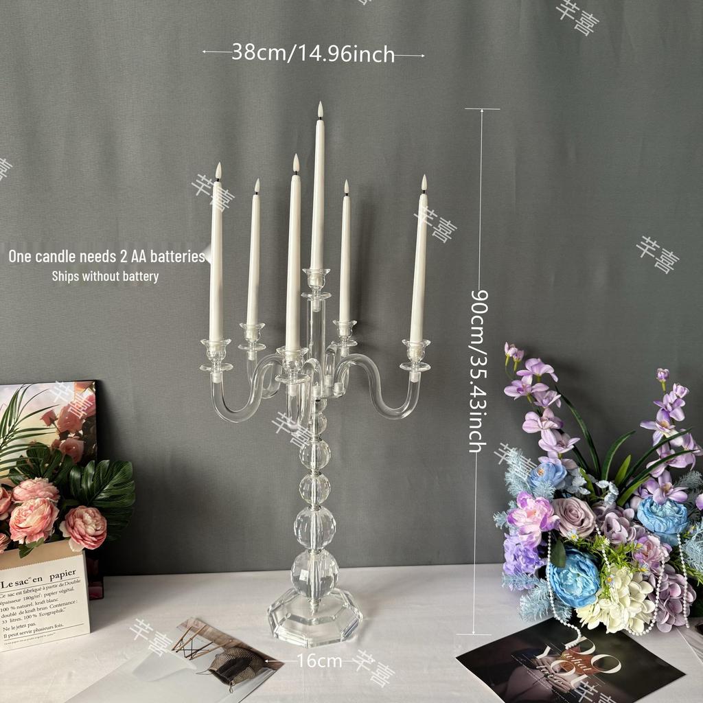 Transparent Acrylic Candle Holder for Birthdays, Weddings, and Banquet Decorations