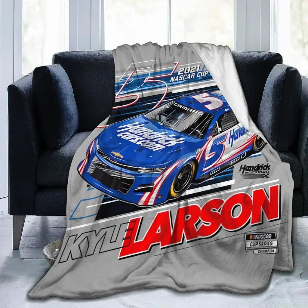 Kyle Larson 5 All Season Fleece Blanket Throw Ultra Soft Flannel Blanket Digital Printed Premium Fluffy Microfiber Fleece